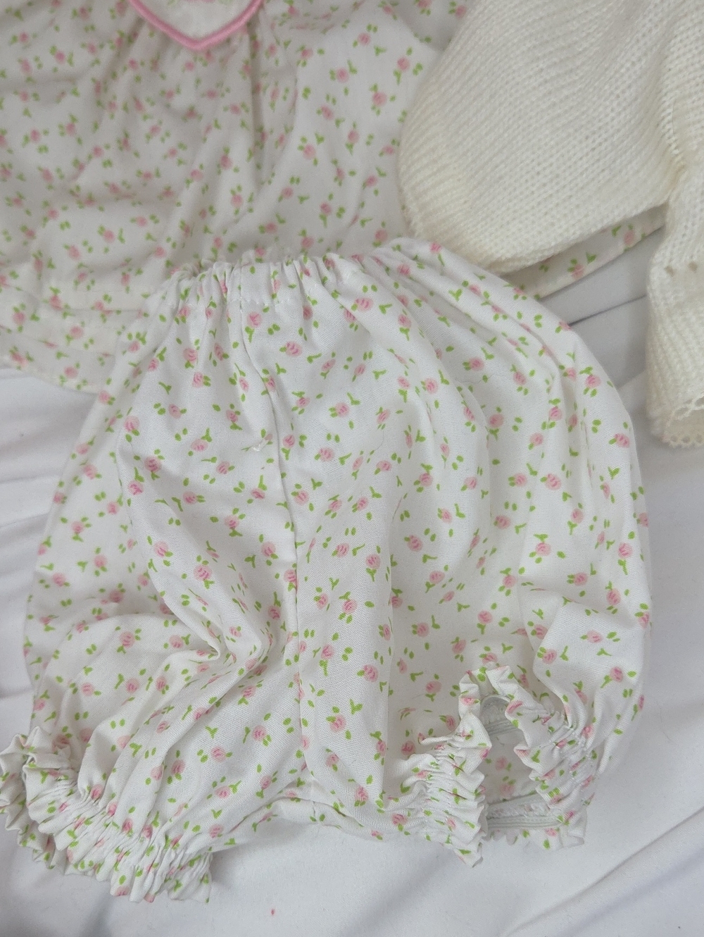 Baby Born Pink Floral Dress Sweater Hat Outfit Vtg 90s Zapf Creation Rare - Picture 5 of 7
